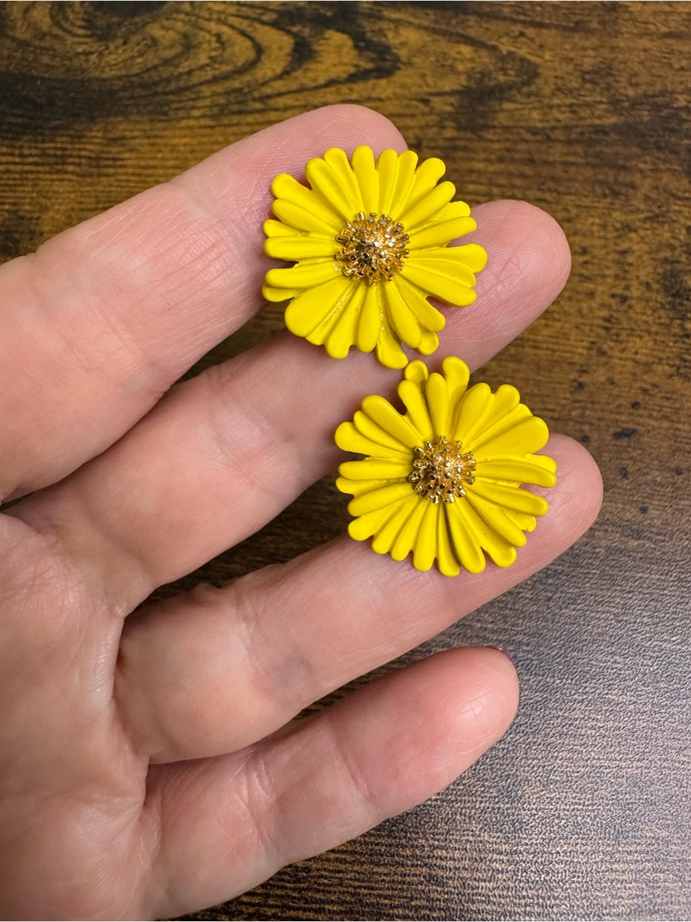4/$20 Yellow Floral Daisy Stud Earrings - Polymer Clay